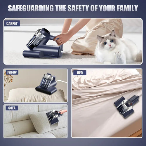 Teant UV Mattress Vacuum Cleaner – 600W 16Kpa Handheld Mite Remover with HEPA Filter, Hot Air, LED Display & Aroma Function