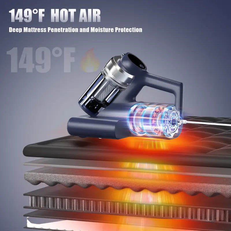 Teant UV Mattress Vacuum Cleaner – 600W 16Kpa Handheld Mite Remover with HEPA Filter, Hot Air, LED Display & Aroma Function